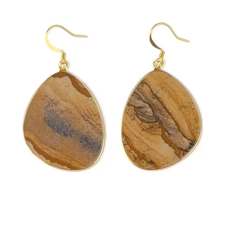 Picture Jasper Slice Earrings, the pair on a white background