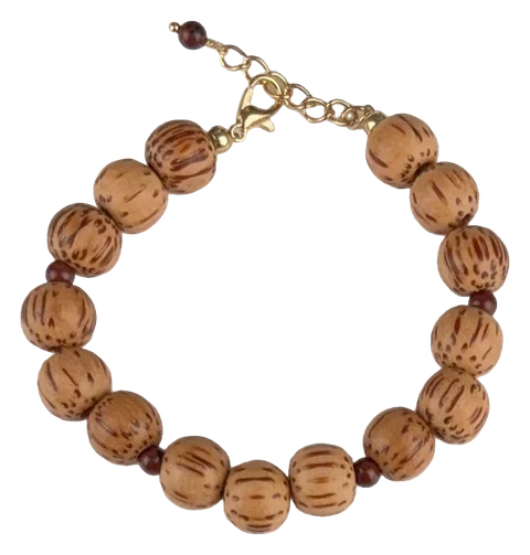 Bahi Wood and Jasper Beaded Bracelet